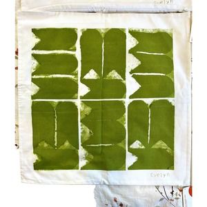Evelyn Reyes CB2 Pillow Covers 23x23 Green Carrots White Cotton Canvas Modern